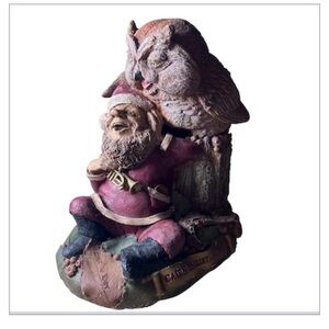 Vintage Tom Clark Elf Santa & Owl 2004 "Hoot And Toot" Gnome Signed Coin Resin